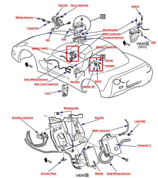 1997-2004 Chevrolet Corvette 5.7L Ignition Switch Lock Cylinder w/ Key 10246848 - Alshned Auto Parts