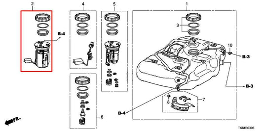 2011-2013 Honda Odyssey 3.5L Fuel Pump Assembly 17045-TK8-A01 OEM - Alshned Auto Parts
