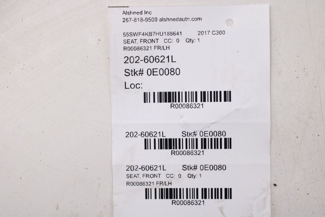 15-21 Mercedes-Benz C300 4Matic Front LH Side Seat Lower Track Frame w/ Cushion - Alshned Auto Parts