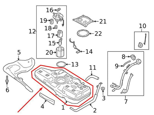 2019-2024 Kia Forte LXS 2.0L Fuel Gas Tank 14.0 US Gallons 31150-M7500 OEM - Alshned Auto Parts
