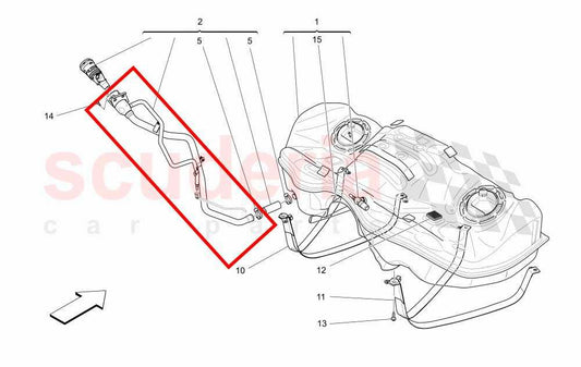 14-16 Maserati Ghibli S Q4 Fuel Filler Neck Hose Tube Pipe w/ Flex Hose *ReaD* - Alshned Auto Parts