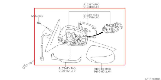 09-10 Subaru Forester Limited 2.5L Passenger Right Side Rear View Mirror *ReaD* - Alshned Auto Parts