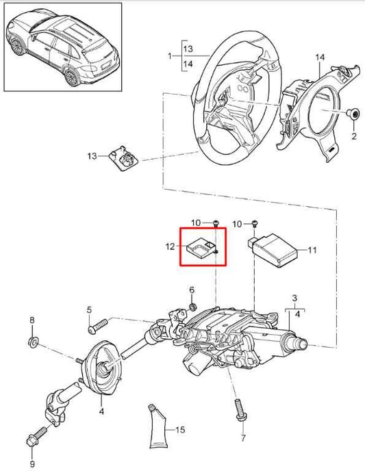 11-18 Porsche Cayenne Steering Column Control Module w/ Power Adjustment Motors - Alshned Auto Parts