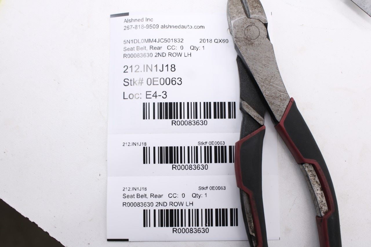 2014-20 Infiniti QX60 3.5L AWD Rear Driver Left Side 2nd Row Seat Belt Retractor - Alshned Auto Parts