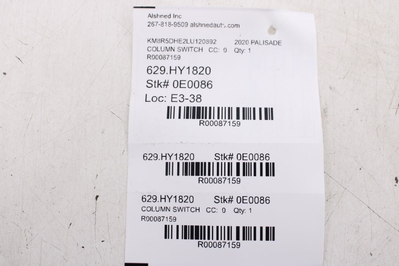 2020-22 Hyundai Palisade Limited Steering Column Light Turn Signal Wiper Switch - Alshned Auto Parts
