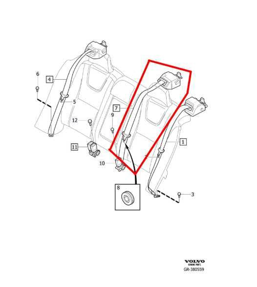 2015-2016 Volvo S60 T5 Premier 2.0L FWD Rear Center 2nd Row Seat Belt Retractor - Alshned Auto Parts