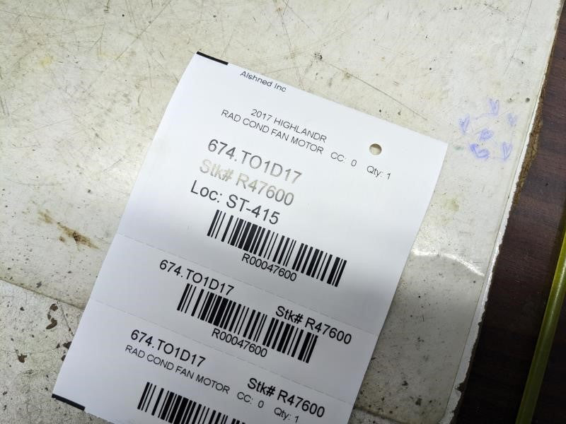 14-19 Toyota Highlander Dual Radiator Cooling Fan Motor Assy 16711-0P230 *ReaD* - Alshned Auto Parts