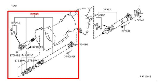 2005-24 Nissan Frontier SV 4WD Front Axle Drive Propeller Shaft 37200-ZZ70A OEM - Alshned Auto Parts
