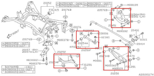2013-2016 Subaru Impreza Sport Premium AWD Rear Driver Left Side Control Arm Set - Alshned Auto Parts
