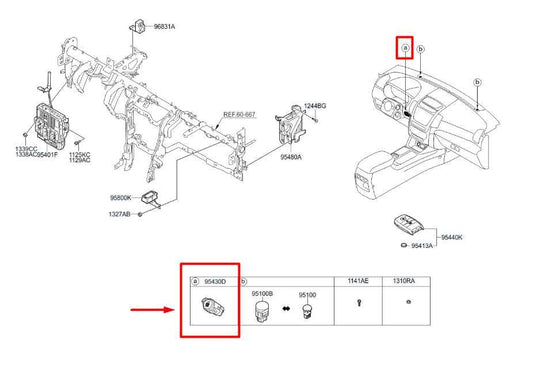 2013-2015 Kia Sorento EX Engine Start Stop Ignition Switch Button 954302P420 OEM - Alshned Auto Parts