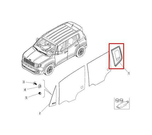 18-23 Jeep Renegade Sport Rear Left Driver Side Quarter Window Glass 68438166AA - Alshned Auto Parts