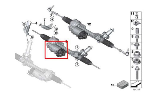 2013-2016 BMW 328i xDrive SULEV 2.0L AWD Power Steering Gear Rack Electric Motor - Alshned Auto Parts
