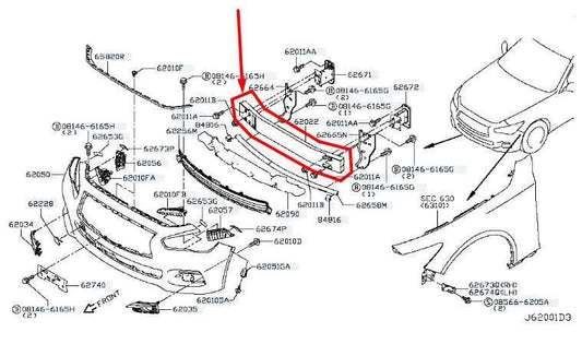 2014-2023 Infiniti Q50 Luxe RWD Front Bumper Reinforcement Impact Bar *ReaD* - Alshned Auto Parts
