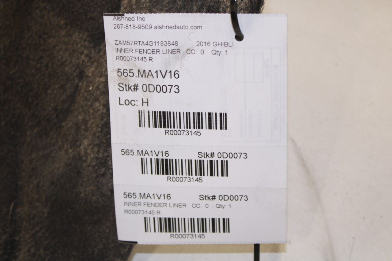 14-16 Maserati Ghibli S Q4 Rear Left Side Wheelhouse Liner Splash Shield *ReaD* - Alshned Auto Parts