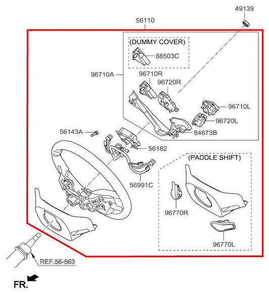 15-17 Hyundai Veloster Turbo 1.6L FWD Steering Wheel Leather w/ Control Buttons - Alshned Auto Parts