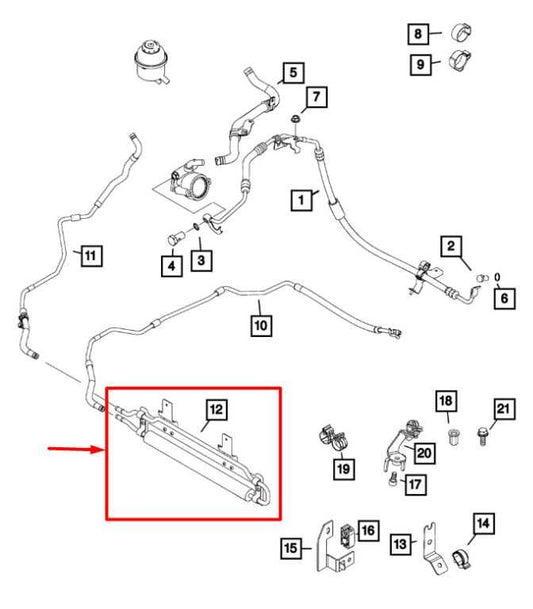 2015-2022 RAM Promaster City 2.4L FWD Power Steering Cooler 68260989AB OEM - Alshned Auto Parts