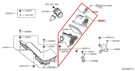16-20 Infiniti QX60 3.5L FWD Air Intake Cleaner Assembly 16500-6KA0A OEM *ReaD* - Alshned Auto Parts