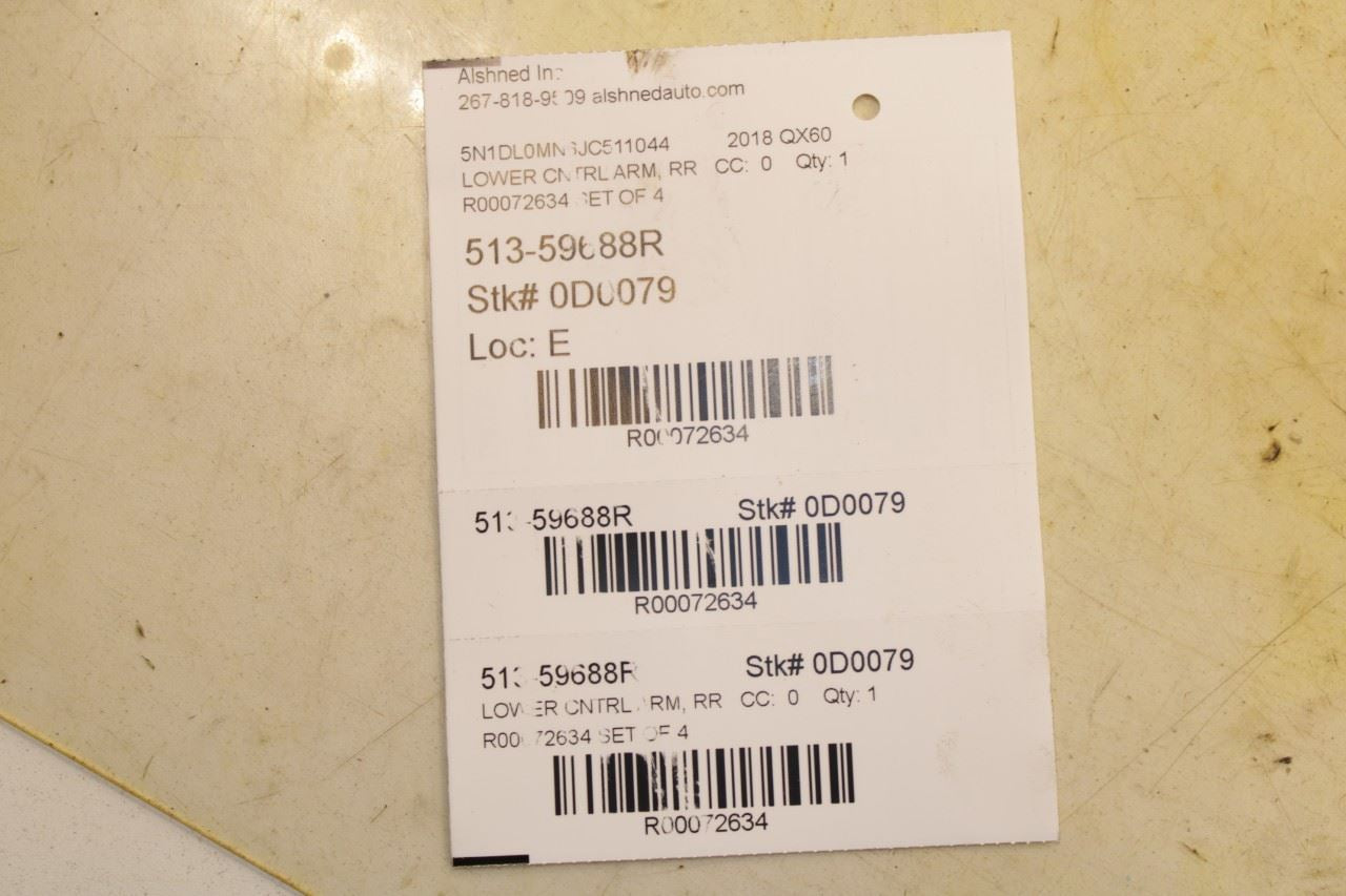 14-20 Infiniti QX60 FWD Rear Suspension RH Side Lower and Upper Control Arm Set - Alshned Auto Parts