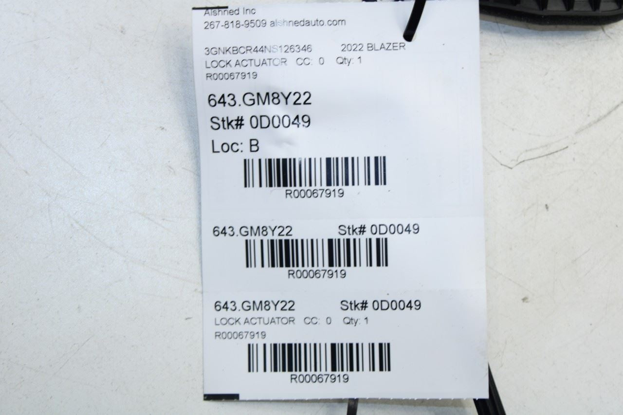 2019-2024 Chevrolet Blazer 2LT Rear Right Side Door Lock Latch Actuator 13546574 - Alshned Auto Parts