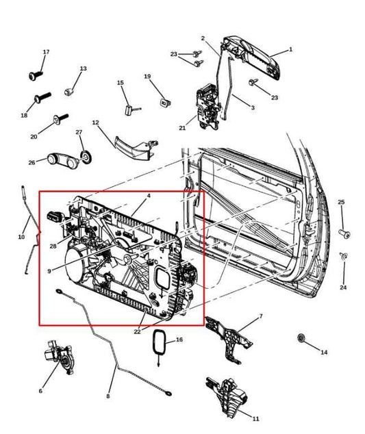 13-20 RAM 1500 Crew Cab Laramie Front LH Door Window Regulator w/ Carrier Plate - Alshned Auto Parts