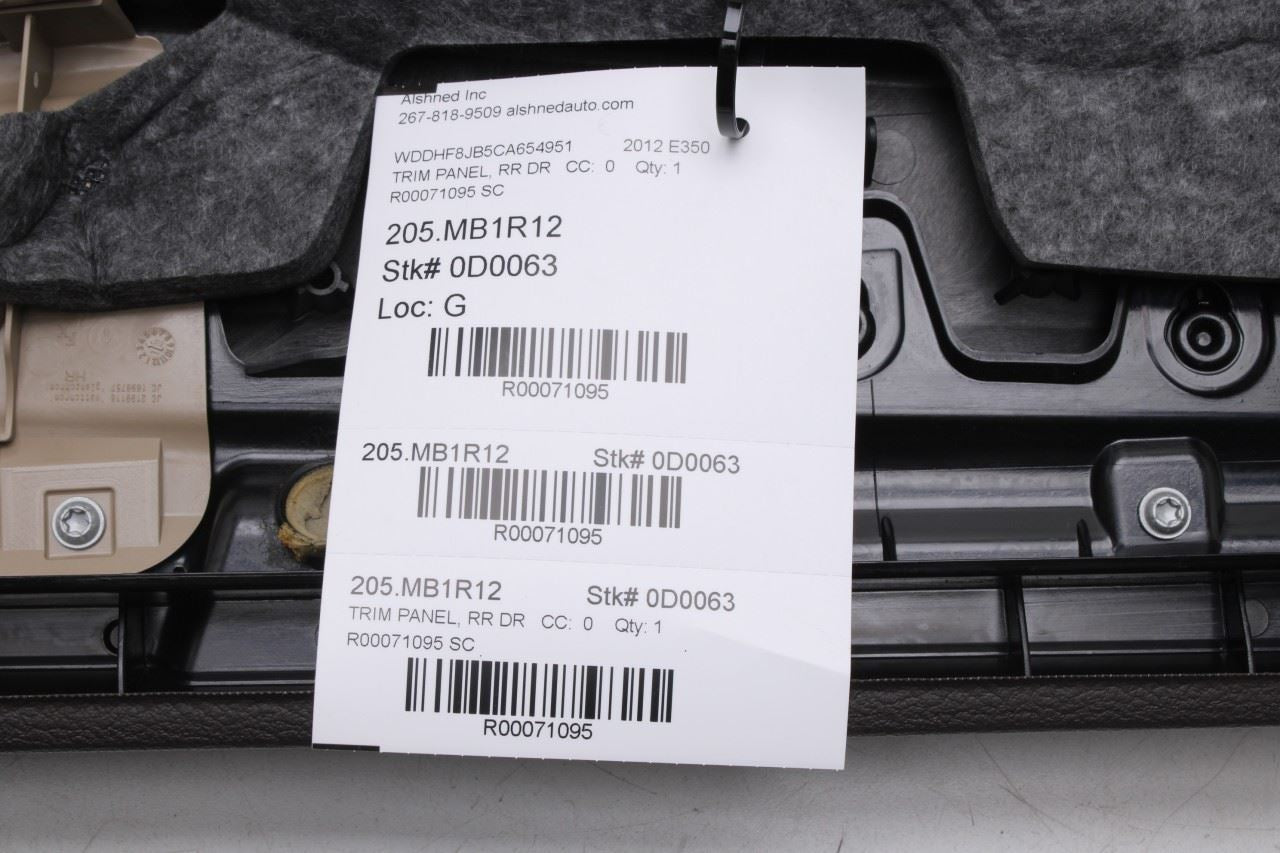 10-13 Mercedes-Benz E350 Sport 4Matic Rear Right Door Trim Panel 21273002708P65 - Alshned Auto Parts