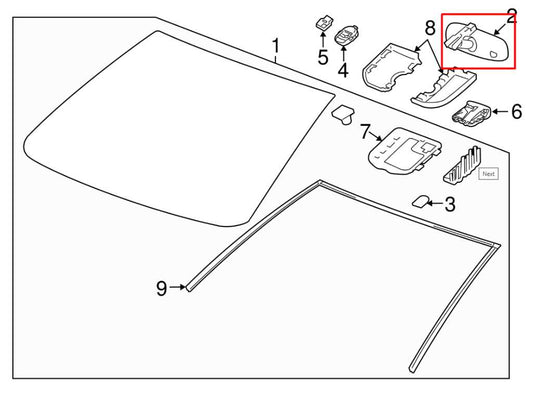 2017-2020 Buick Encore 1.4L AWD Interior Inside Rear View Mirror 13584891 OEM - Alshned Auto Parts