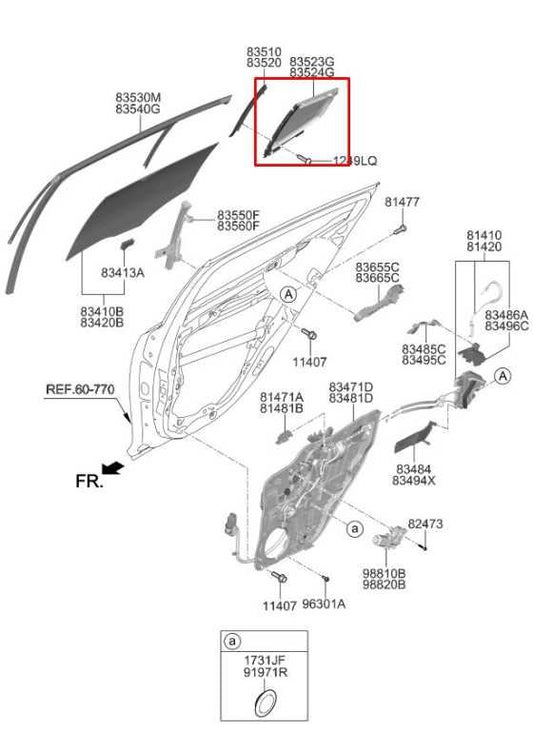2018-2023 KIA Stinger GT2 AWD Rear Left Side Door Window Fixed Vent Glass *ReaD* - Alshned Auto Parts