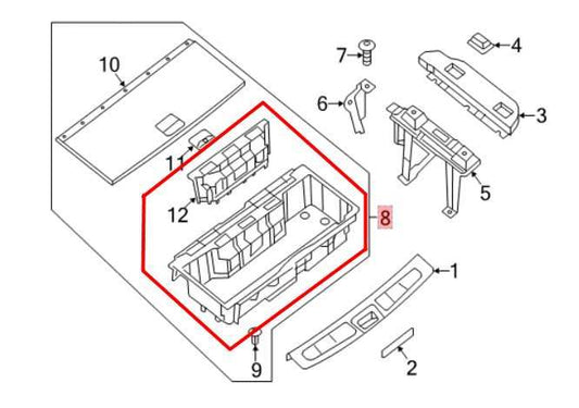 15-20 Nissan Pathfinder SV Rear Frunk Floor Storage Compartment Box 84972-3JA0A - Alshned Auto Parts