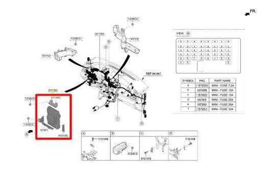 19-20 Hyundai Elantra SEL 2.0L Cabin Instrument Panel Fuse Relay Junction Block - Alshned Auto Parts