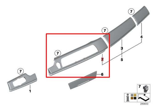 2010-2015 BMW 750i xDrive Dash Center Ignition Start Button and Air Vent w/ Trim - Alshned Auto Parts