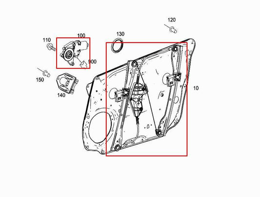 2010-16 Mercedes-Benz E350 Sport 4MATIC Front RH Door Window Regulator w/ Motor - Alshned Auto Parts
