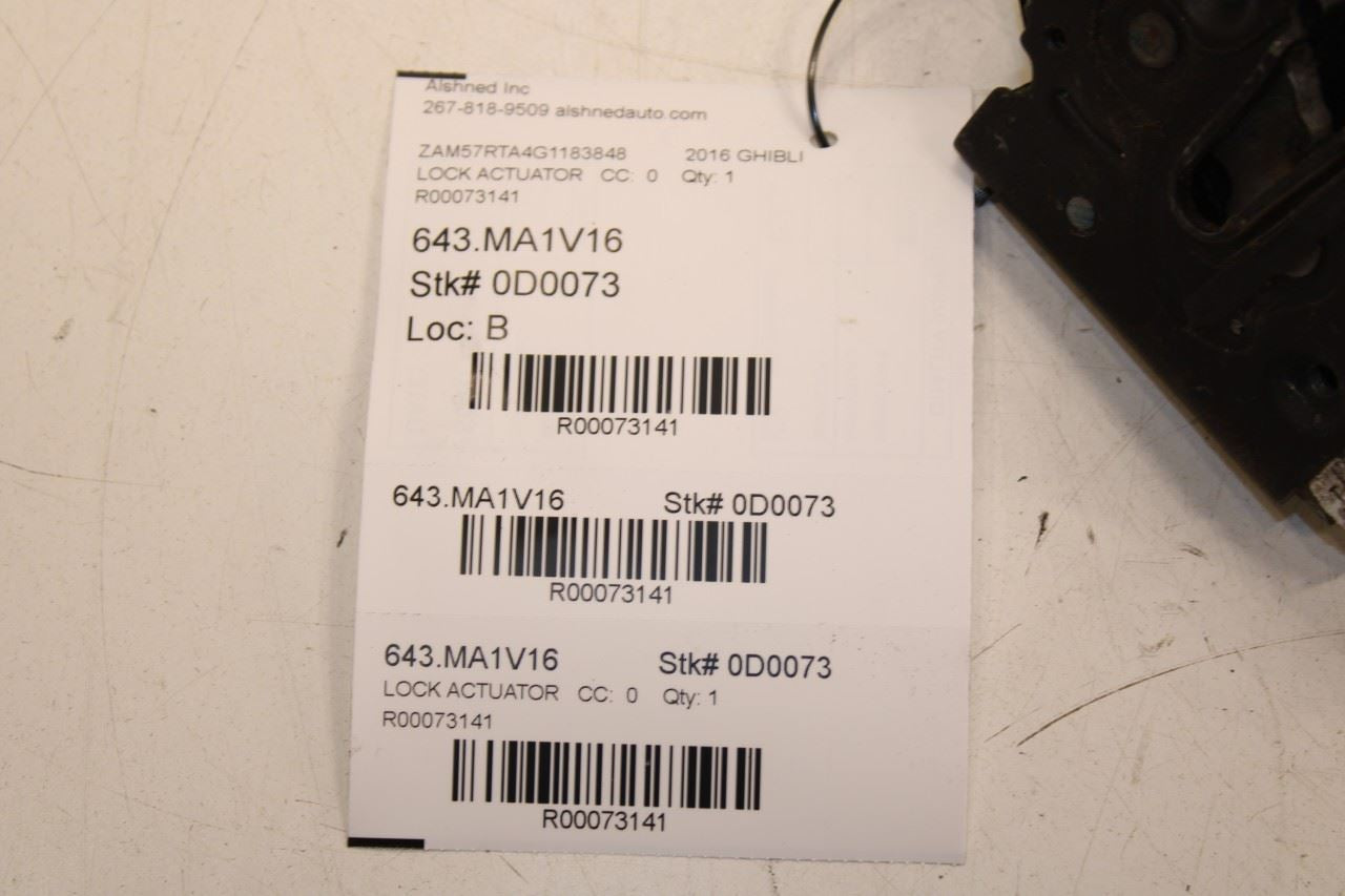 2016-17 Maserati Ghibli S Q4 Front Passenger Right Side Door Lock Latch Actuator - Alshned Auto Parts