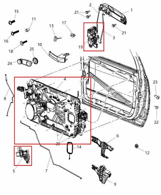 13-23 RAM 2500 Tradesman Front Right Door Window Regulator w/ Carrier and Latch - Alshned Auto Parts