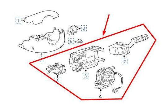2017-2020 Jaguar XE Steering Column Turn Signal Wiper Switch J9D3-13N064-DF OEM - Alshned Auto Parts