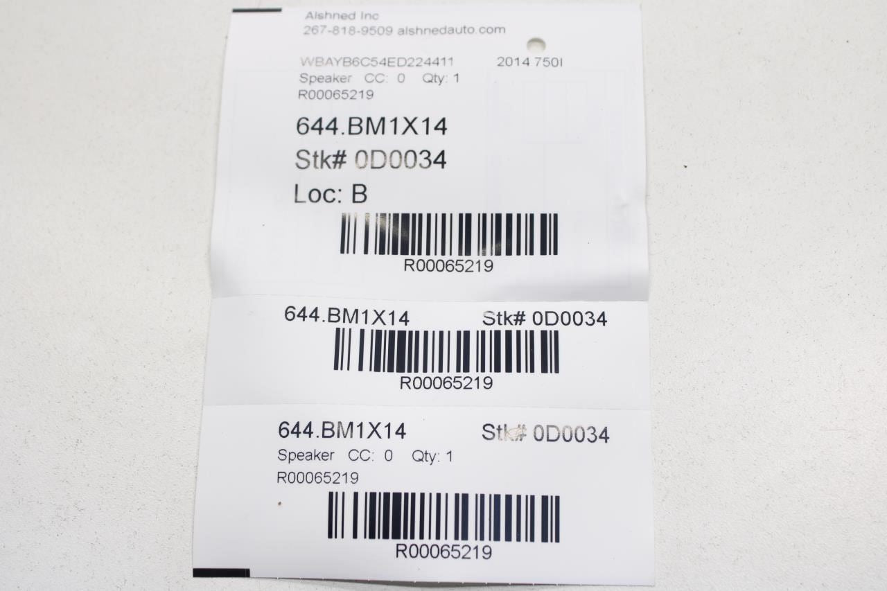 2010-15 BMW 750i xDrive Top-Hifi Mid-Range Loudspeaker Set of 4 65139141501 OEM - Alshned Auto Parts