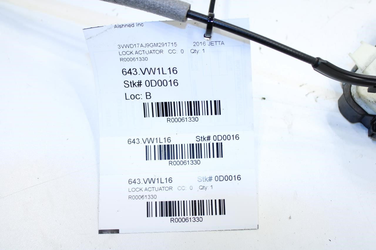 2014-2018 Volkswagen Jetta Sport Front LH Door Lock Latch Actuator 5K1-837-015-E - Alshned Auto Parts