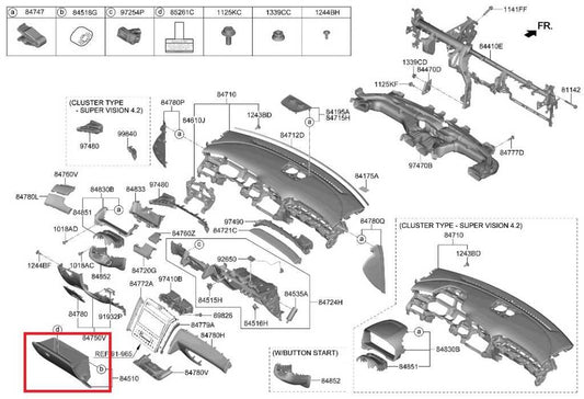 2022-2024 Hyundai Tucson SEL Glove Box Storage Compartment 84510-CW000-NNB OEM - Alshned Auto Parts