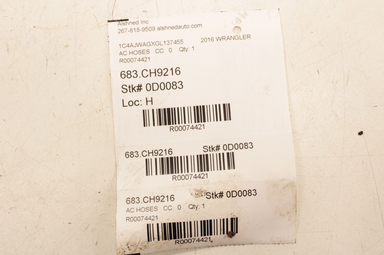 2015-18 Jeep Wrangler 2dr 3.6L AC Conditioning Suction Liquid and Discharge Line - Alshned Auto Parts