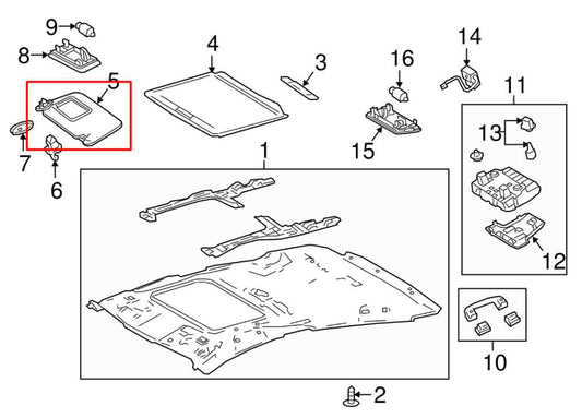 19-22 Toyota Prius Prime Front RH Sun Visor w/ Mirror 74310-47610-B0 OEM *ReaD* - Alshned Auto Parts