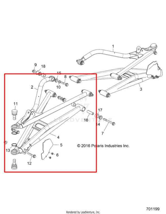14-23 Polaris RZR XP 1000 Front Passenger Right Upper and Lower Control Arm Set - Alshned Auto Parts