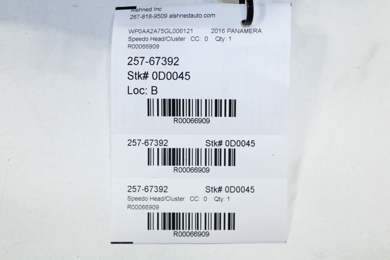 14-16 Porsche Panamera 4 3.6L Speedometer Gauge Instrument Cluster 130K Mileage - Alshned Auto Parts