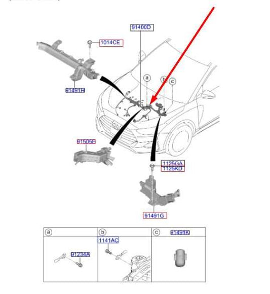 2019-2021 Hyundai Veloster 2.0L AT Engine Wire Wiring Harness 91480-J3200 OEM - Alshned Auto Parts