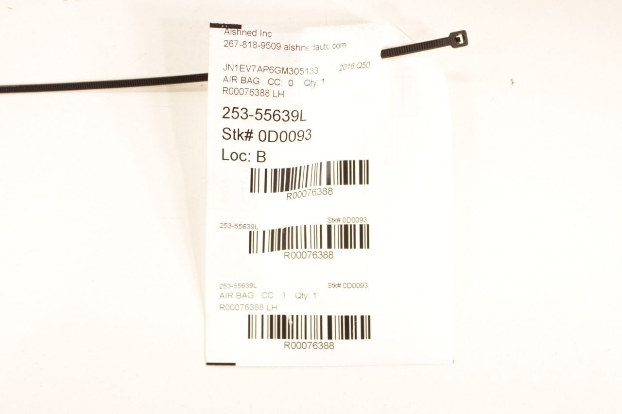 2014-2017 Infiniti Q50 Premium Left Side Roof Inflator Curtain Air Bag K85P1-4GA0A OEM - Alshned Auto Parts