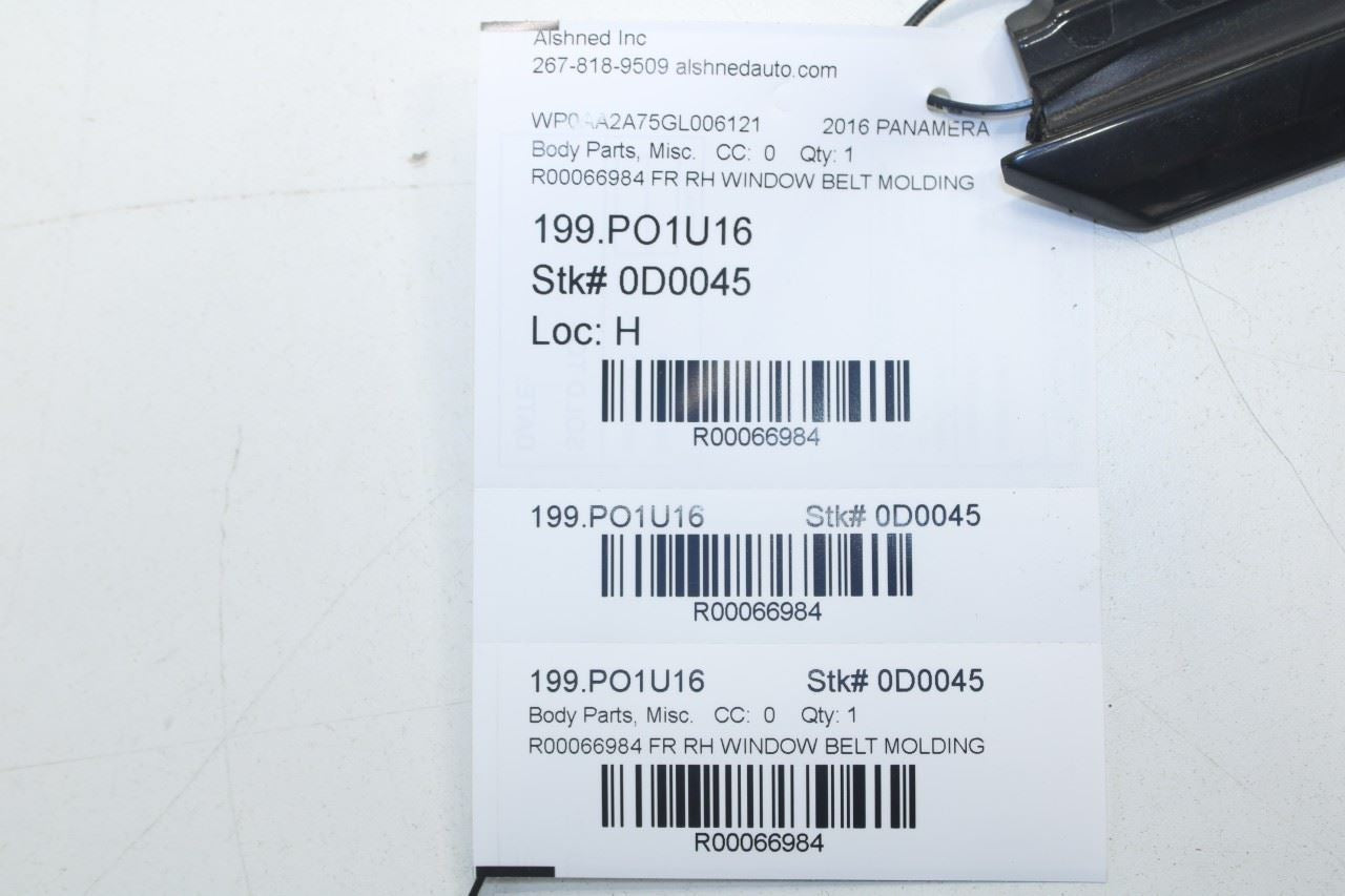 2010-16 Porsche Panamera FR RH Door Window Belt Outer Molding 970-537-156-08-041 - Alshned Auto Parts