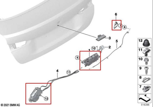 23-25 BMW 430i Gran Coupe xDrive Rear Liftgate Lid Latch Lock Actuator w/ Motor - Alshned Auto Parts