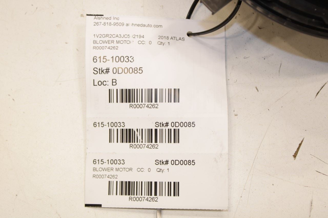 2018-2024 Volkswagen Atlas S 3.6L Front HVAC AC Blower Fan Motor 3QF-819-021 OEM - Alshned Auto Parts