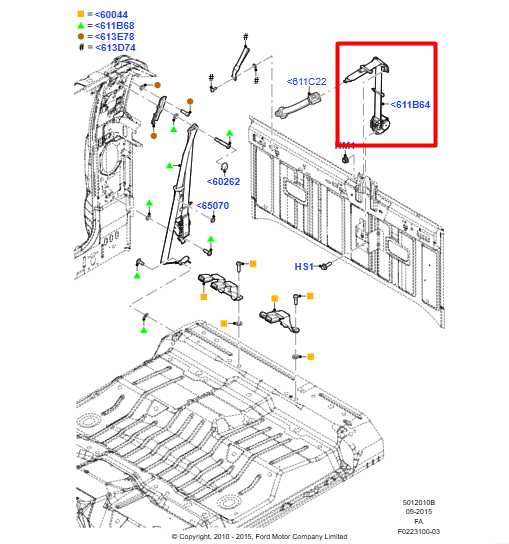 11-16 Ford F250 Lariat Crew Cab Rear Center 2nd Row Seat Belt Retractor w/ Trim - Alshned Auto Parts