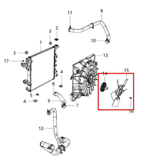 11-20 Ram 1500 Laramie Crew Cab 5.7L 4WD Engine Cooling Fan w/ Clutch 55056947AA - Alshned Auto Parts
