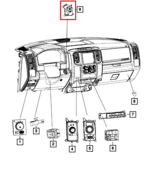 2013-16 Ram 1500 Laramie Crew Cab 5.7L Engine Start Stop Ignition Switch Button - Alshned Auto Parts