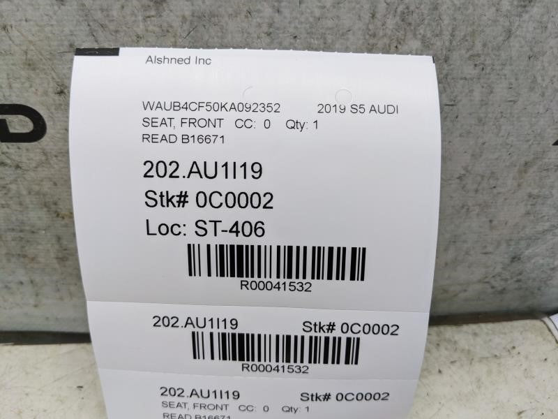2018-2025 Audi S5 Premium 3.0L AWD Front Right Side Seat Backrest Upper Cushion - Alshned Auto Parts